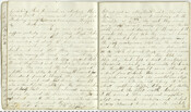 Pages 10-11 from the diary written by 16-year-old Margaret “Maggie” Mehring, recounts life in Carroll County during the Civil War. Twenty miles from Gettysburg, Maggie describes what is happening around her, her thoughts and feelings in the tense atmosphere as troops march through town.