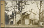 View of the western elevation of the Guilford mansion – the former country seat of the Abell family – during the Roland Park Company’s development of the Guilford neighborhood in Baltimore, Maryland.