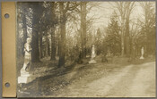 Statues along the driveway leading to Guilford mansion – the former country seat of the Abell family – during the Roland Park Company’s development of the Guilford neighborhood in Baltimore, Maryland.