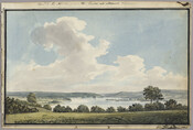 Watercolor on paper of "View to the North from the Lawn at Mount Vernon", 1796, from the Latrobe Sketchbooks, by Benjamin Henry Latrobe. On July 16, 1796, Latrobe journeyed to President George Washington's Virginia estate "Mount Vernon" to deliver a letter from Washington's nephew, and Latrobe's friend, Bushrod Washington (1762-1829). Washington and Latrobe dined several…