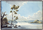 Watercolor on paper drawing of "View of Susquehanna River, upstream from Havre de Grace", March 22, 1798, from the Latrobe Sketchbooks, by Benjamin Henry Latrobe. This scene features the Susquehanna River upstream from the Havre de Grace, Maryland, which was incorporated in 1785. The town resides at the very top of the Chesapeake Bay where…