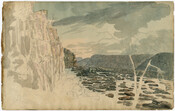 Watercolor on paper drawing of "Susquehanna River near Stoney Point", ca. 1801, from the Latrobe Sketchbooks, by Benjamin Henry Latrobe. In 1801, Latrobe was appointed by the Pennsylvania governor to work with the Susquehanna Canal Company of Maryland to make improvements to the Lower Susquehanna River. He surveyed the river with a small crew from…