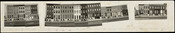 An undated montage of eleven photographs pasted together to depict a panoramic view of the 1220-1264 blocks of East North Avenue in the East Baltimore Midway neighborhood. The photographs are mounted on board and labeled with house numbers and street names.