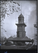 A marine observation tower in the Federal Hill neighborhood of Baltimore, Maryland. This ornate, Victorian-era tower replaced the original 1795 observatory sometime around 1880. This tower was destroyed by a strong wind in 1902, after which signal service was completely discontinued.