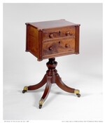 Mahogany with poplar and maple work table. Marked as made by John Needles (1786-1878). Needles was a Quaker and noted abolitionist as well as a maker of fine furniture based in Maryland.