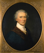 Oil on canvas portrait painting of "Charles Carroll of Carrollton" (1737-1832), 1846, by Michael Laty. Carroll was born in Annapolis to a prominent Maryland family. By the time of the American Revolution he was one of the wealthiest men in the American colonies, owned thousands of acres of land, and around one thousand slaves. Carroll…