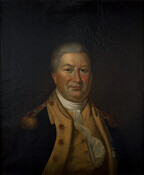 Oil on canvas portrait painting of William Smallwood (1732-1792), 1853, by James K. Harley after Charles Willson Peale or Rembrandt Peale. Smallwood was born in Marbury, Charles County, Maryland to a prominent planter family. He entered into politics in 1761 and served in numerous positions prior to the American Revolution, including: Lower House, Maryland Colonial…