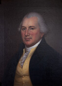 Oil on canvas portrait painting of "Thomas Mifflin" (1744-1800), ca. 1795, by Rembrandt Peale and Raphaelle Peale after Charles Willson Peale. Mifflin was born in Philadelphia, attended the University of Pennsylvania, and became a successful merchant at a young age. Before the American Revolution, he became involved in politics and served as a member of…