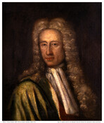 Oil on canvas portrait painting of Thomas Bordley (1682-1726). Born at "Bordley Hall" in Yorkshire, England, he came to Maryland with his brother Rev. Stephen Bordley (1675-1709) in 1694. Bordley lived in Kent County for a time before settling in Annapolis, Anne Arundel County, where he began to study law. He went on to become…