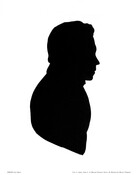 Paper cut-out silhouette of Isaac Briggs (1763-1825) by an unknown artist. Briggs was a Maryland-based engineer and geographic surveyor.