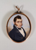 Miniature portrait on ivory of Captain Robert Hardie (1798-1881), lock of hair on reverse, c. 1829, by an unknown artist. Hardie was born in Philadelphia, Pennsylvania, on June 17, 1798. His father and grandfather, both naval commanders, were taken prisoner during the War of 1812 and held in St. Augustine, Florida. Inspired by their contributions,…