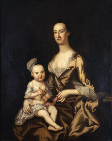 Portrait of Mrs. Daniel Carroll II and Daniel Carroll III — circa 1753-1755