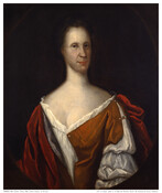 Oil on canvas portrait painting of Mary Darnall Carroll (Mrs. Charles Carroll, the Settler) (1678-1742) by Gustavus Hesselius. Mary was born into Maryland Darnall family in Anne Arundel County. Her father, Colonel Henry Darnall (1645-1711) briefly served as Deputy Governor of the Maryland Province. In 1793, at the age of only 15, she became the…