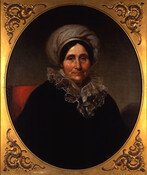 Oil on canvas portrait painting of Matilda Cecilia Dowdall Shedden (Mrs. Thomas William Shedden) (1781-1855), 1847, by James Bogle. Matilda was born in Ireland. In 1806, she married merchant Thomas William Shedden (1781-1816) in Newark, New Jersey. They had one daughter: Janet Madeleine Cecilia Shedden Riggs (Mrs. George Washington Riggs) (1815-1871). Matilda died in Washington,…