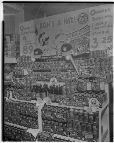 National Bohemian Beer store display — 1954-02