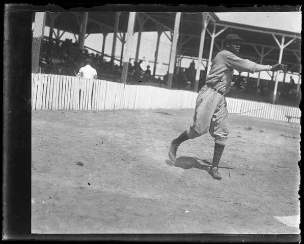 Laymon Yokely throwing baseball — circa 1929