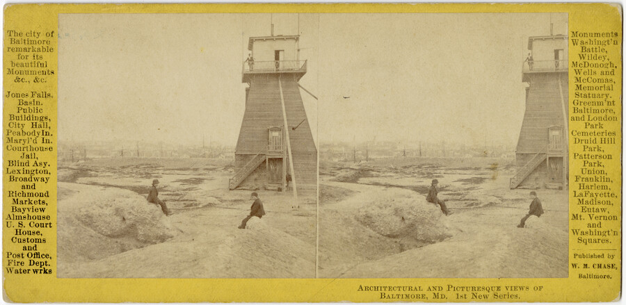 Stereoview of Federal Hill observation decks — circa 1875