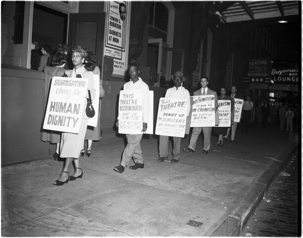 Protest outside Ford’s Theatre, Baltimore — circa 1952