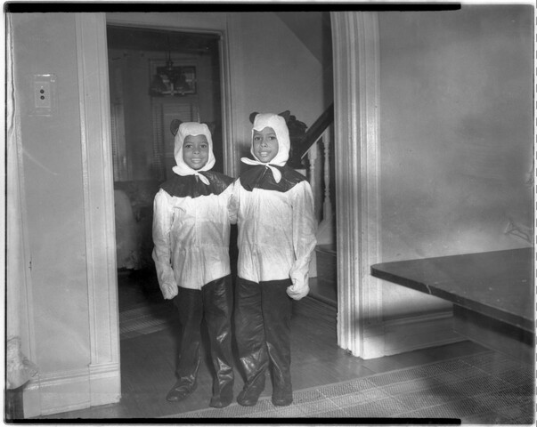 Portrait of two children in costume — circa 1949-10