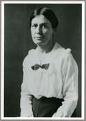 An undated portrait of Baltimore, Maryland, photographer Emily Spencer Hayden, seated.Verso transcription: Emily Spencer Hayden. Photo taken by Guy Spencer (Dau. of Edw. Spencer's brother Robert), a photographer in N.Y.C.