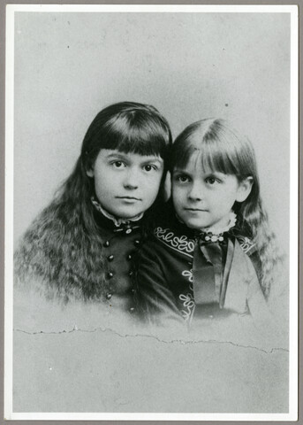 Portrait of Emily Spencer (Hayden) and Katharine Constable Spencer (Alleman) — circa 1875