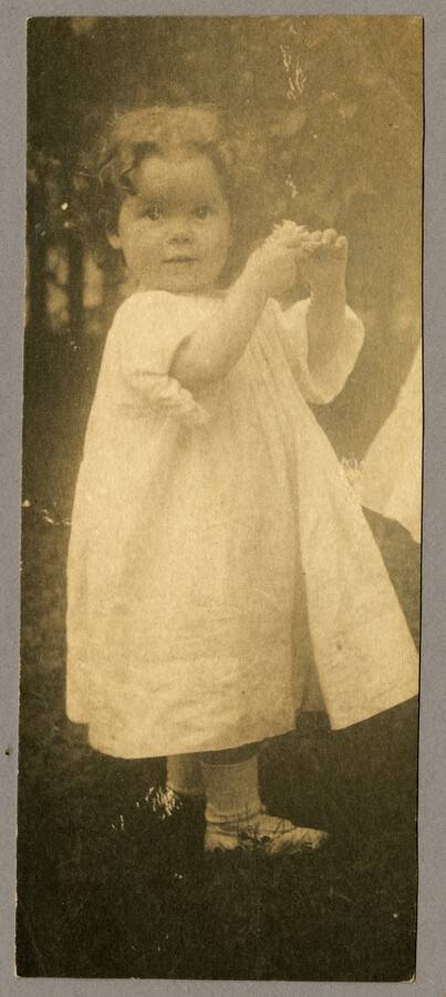 Undated portrait of Baltimore, Maryland, photographer Emily Spencer Hayden's daughter Ruth as a young child playing outdoors.