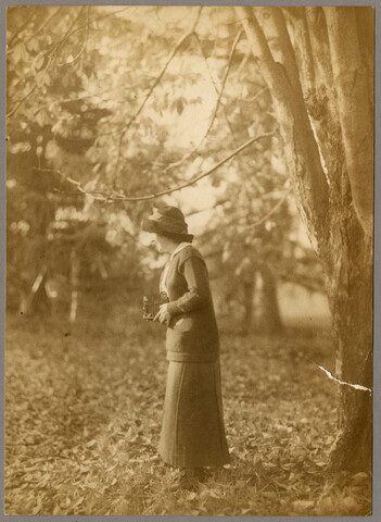 Ruth Hayden (Wanzer) with camera — circa 1920