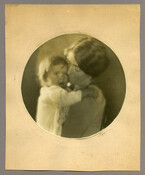 Photograph of Baltimore, Maryland, photographer Emily Spencer Hayden's daughter Catherine Hayden Stewman holding her son. Verso transcription: Catherine Hayden Stewman and Son