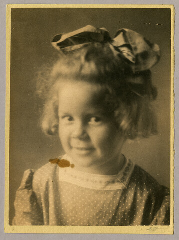 Portrait of Anna Bradford Hayden with bow in hair — circa 1912