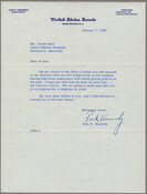 Letter written from John F. Kennedy to Frank R. Kent after learning that Kent was in the hospital. The letter is typed on United States Senate letterhead. Full transcription: January 7, 1958 Mr. Frank Kent Johns Hopkins Hospital Baltimore, Maryland Dear Frank: On my return to your office I called you and learned to my…