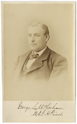 Portrait of George L. McCahan, M. E. G. H. Priest — circa 1871