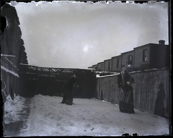 Backyard snowball fight at 123 West Lanvale Street — 1895