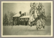 A view of snow-covered Catonsville, Maryland in the early 20th century at photographer Emily Spencer Hayden’s home. Verso transcription: Nancy's Fancy in Winter. Emily Spencer Hayden. Catonsville Homestead