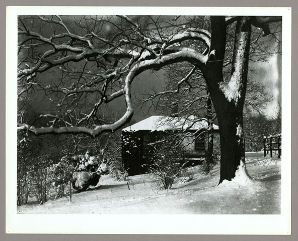 The Little Stone House on grounds of Nancy’s Fancy, under snow — undated