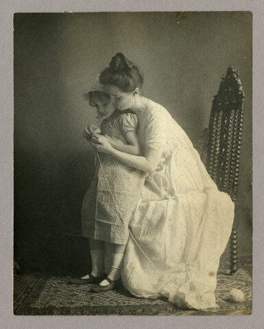 Portrait of Sue Collins with a young girl — undated