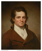 Half-length portrait shows Philip Barton Key (1757-1815), the nephew of Francis Scott Key (1779-1843), as a young man with brown collar-length hair, wearing brown jacket, and white vest and stock. Copy of an 18th-century portrait.