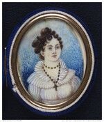 Watercolor on ivory portrait miniature of Anna Frisby Rousby Fitzhugh (1727-1793) by a "Mr. Bell." Born in Cecil County, Maryland, Anna married John Rousby (1728-1750) at an unknown date and left her widowed with one child and in possession of "Rousby Hall," an estate at the mouth of the Patuxent River in Lusby, Maryland. In…