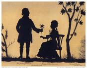 Ink on paper silhouette of "Colonel John Eager Howard and Margaret Chew Howard", 1808, by Henry Williams. Howard (1752-1827) rose to the rank of colonel in the Continental Army during the Revolutionary War. He served as the 5th Governor of Maryland (1788-1791) and was a United States Senator from Maryland (1796-1803). Howard County as well…