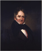 Oil on canvas portrait painting of "Robert Gilmor, Jr." (1774-1848), July 1833, by Henry Inman. Robert Gilmor, Jr. was one of five children of Maryland Revolutionary War leader Robert Gilmor, Sr. (1748-1822) and Louisa Airey Gilmor (1745-1827). He became a prominent merchant, ship owner, and was a major art collector. Gilmor, Jr. married twice: first…
