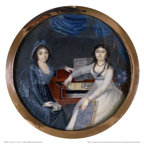 Two Girls at a Pianoforte — circa 1798