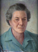 Portrait by Jacob Glushakow (1914-2000) of his mother, Ester Glushakow, a Ukrainian immigrant to America.