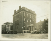 View of the Enoch Pratt house, a historic residence on the southwest corner of Park Avenue and West Monument Street, located at 201-207 West Monument Street, Baltimore, Maryland. The H. Irvine Keyser Memorial Building is adjacent to the Enoch Pratt house on Park Avenue. The Maryland Center for History and Culture (formerly the Maryland Historical…