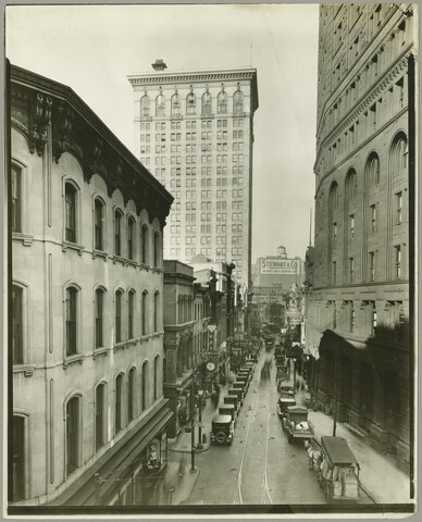 Looking west on Lexington Street from Charles Street — circa 1925