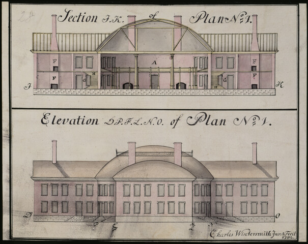 Section F.K. of Plan No. 1/Elevation D.P.F.L.N.O. of Plan No. 1 — 1792