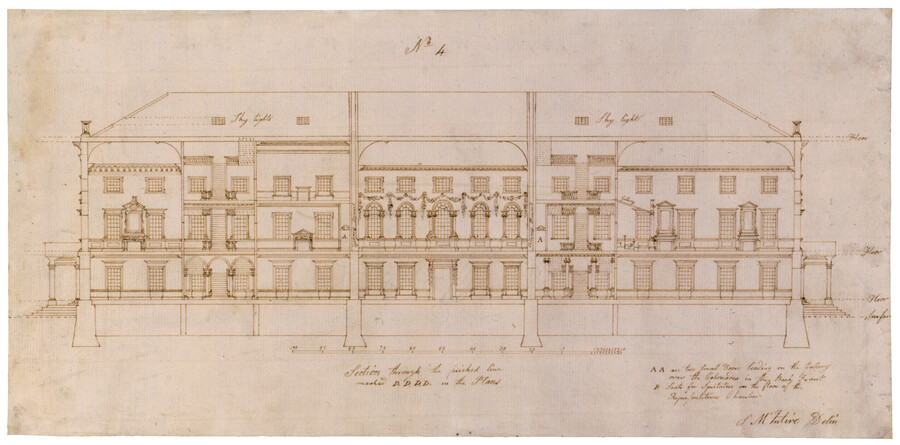 No. 4, Section Through the Pricked Line marked D.D.D.D in the plans — 1792