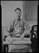 Portrait of Dr. Chao-Ming Chen (1880-1961), seated with scroll. A native of China, Dr. Chen came to Baltimore, Maryland, in 1920 and became an instructor in Chinese language and literature at Johns Hopkins University. A community leader and also an importer of Asian art objects, Dr. Chen lectured on the topic of Asian art for…