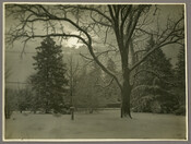A snowy view of Nancy's Fancy, the Catonsville, Maryland homestead of photographer Emily Spencer Hayden.