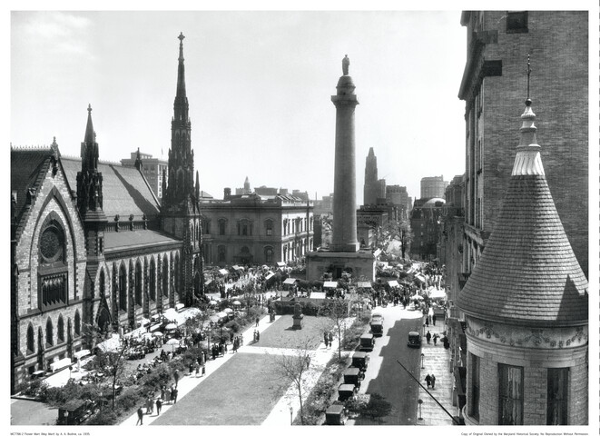 Elevated view of Flower Mart — circa 1935-05