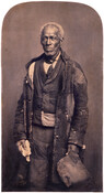 Albumen silver print portrait of George R. Roberts (circa 1766-1861), a native of Canton, Baltimore, Maryland. Roberts was counted among the "Old Defenders" of Baltimore and served as a gunner aboard Captain Thomas Boyle's Chasseur, dubbed the "Pride of Baltimore" during the War of 1812. The photograph was taken by Baltimore photographers Daniel Bendann (-1914)…