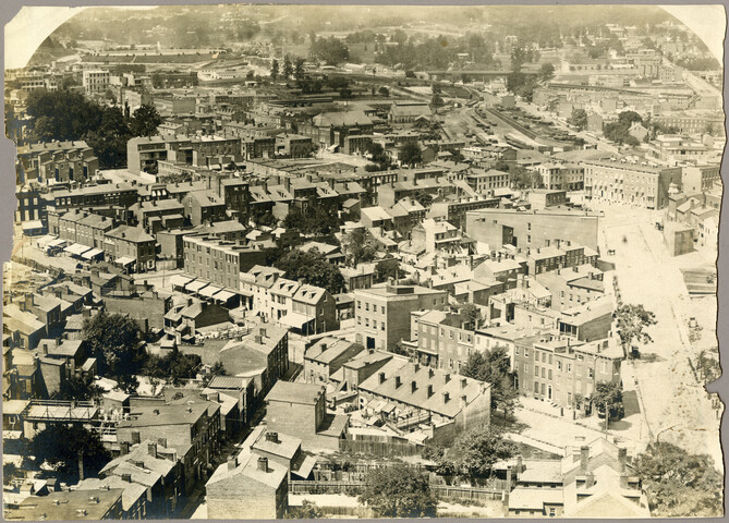 Elevated view of Baltimore City, looking north — circa 1873
